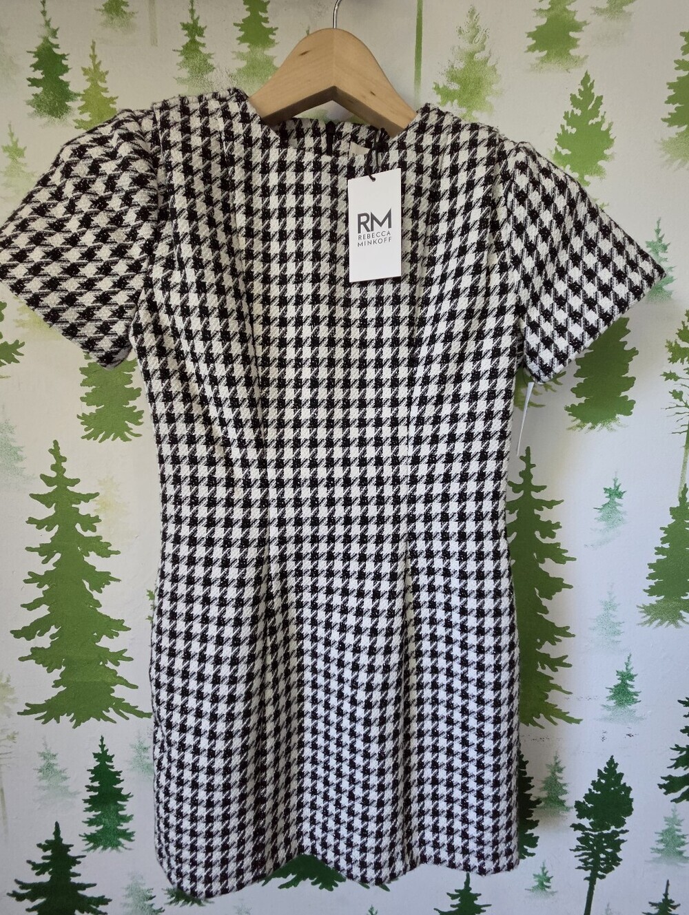 Rebecca Minkoff Black & White Houndstooth Shift Dress